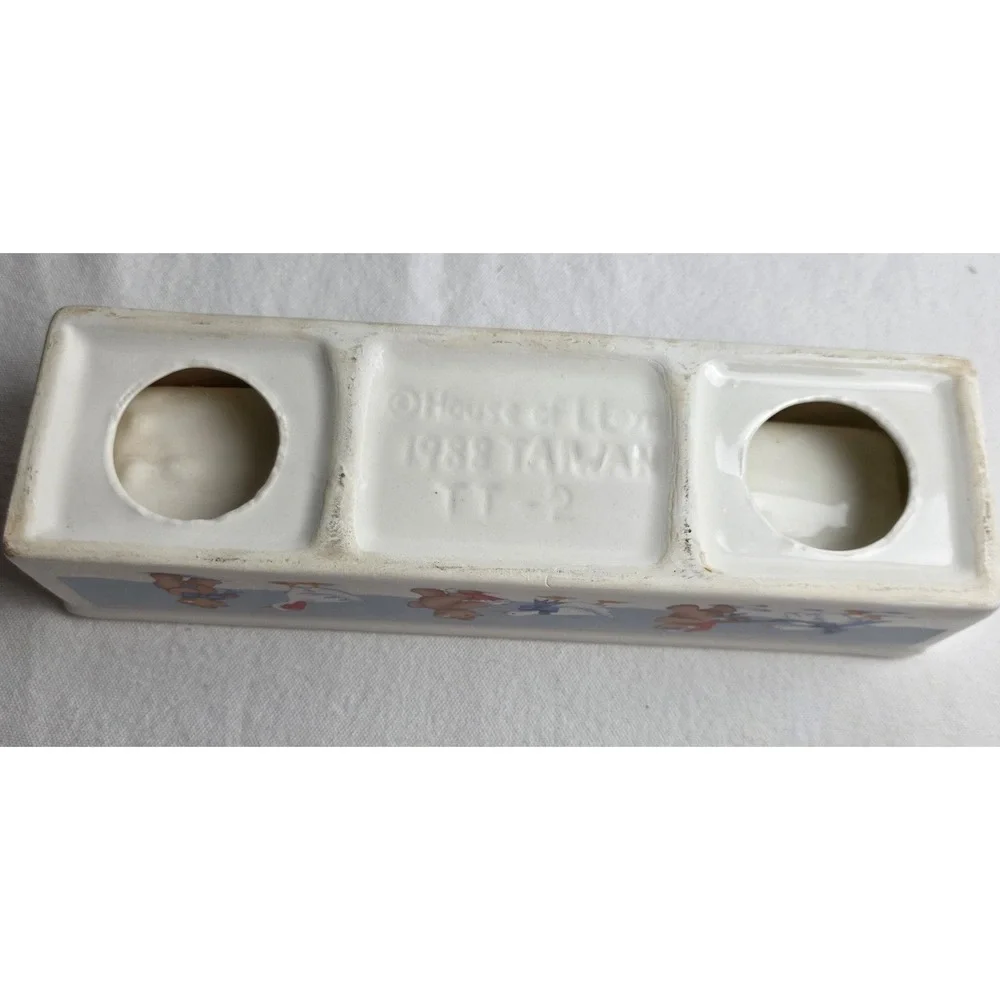 Vintage 1988 House of Lloyd Christmas Bear and Goose Ceramic Cracker Tray Dish